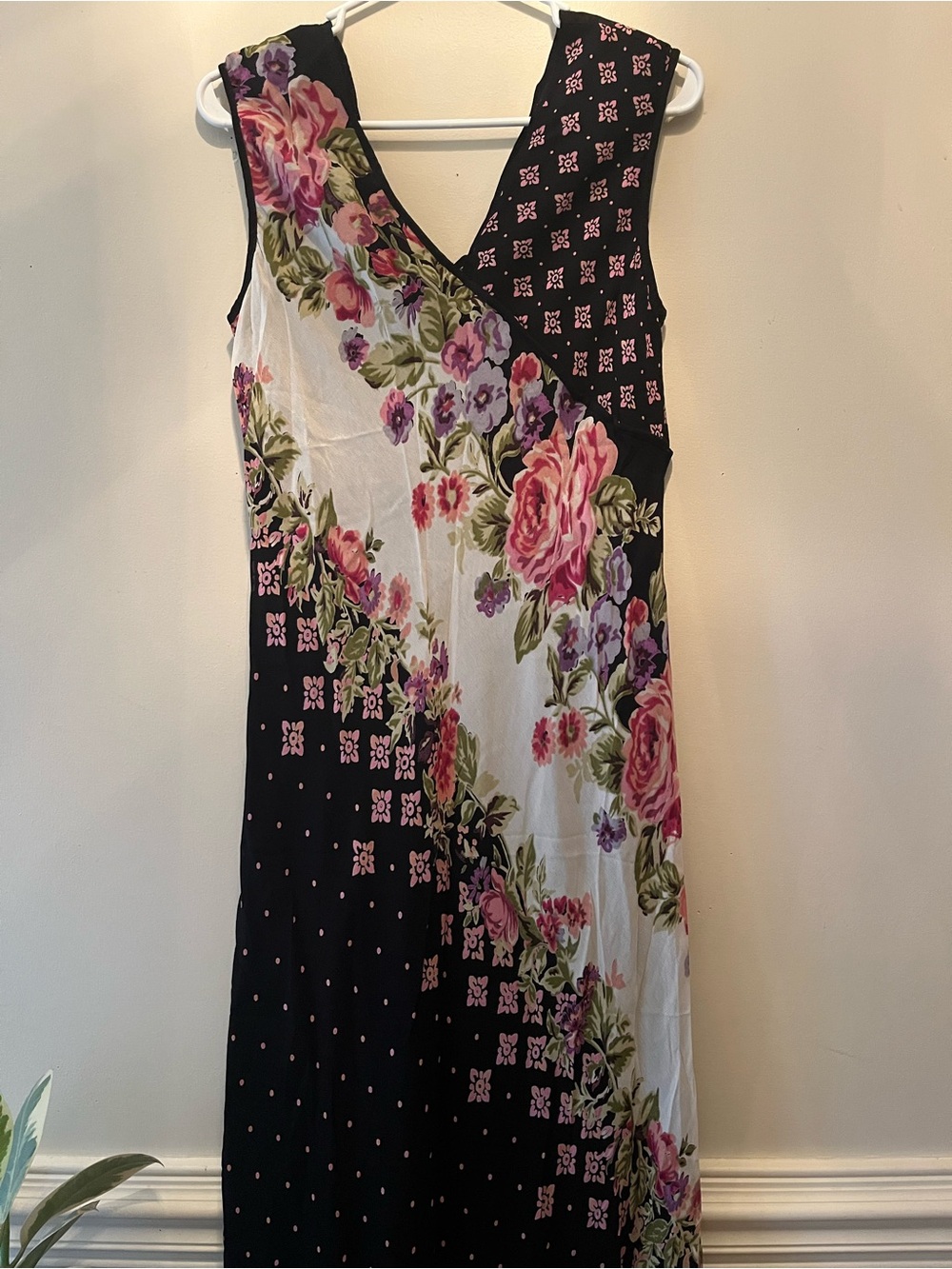 Vintage Y2K sleeveless maxi dress Lola P. Floral print with lining size XL
